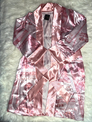 Cash Me Inside Robe - Light Pink