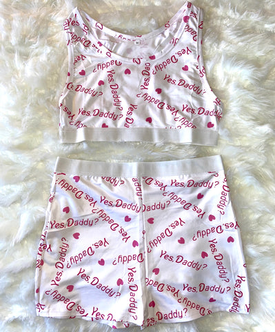 Yes Daddy 2 Piece Set - White